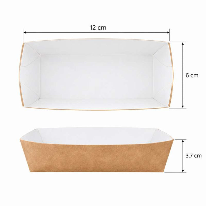 Barquette en carton kraft  120x60mm H37mm 350ml-800Pcs