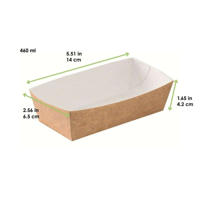 Barquette en carton kraft  140x65mm H42mm 460ml-600Pcs