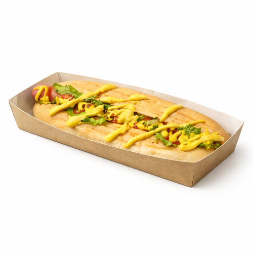 Barquette en carton kraft  200x90mm H25mm 500ml-600Pcs