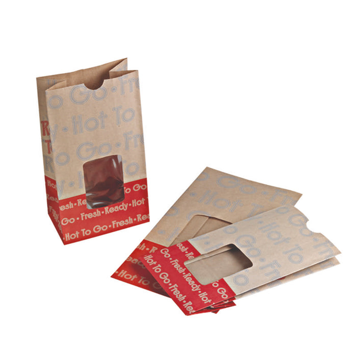 Sac SOS papier brun renforcé à fenêtre "Ecokraft"  125x75mm H235mm-500Pcs