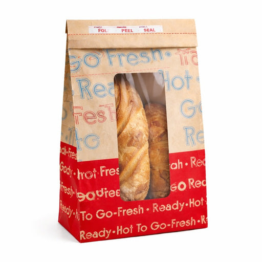 Sac SOS papier brun renforcé à fenêtre "Ecokraft"  153x110mm H285mm-500Pcs