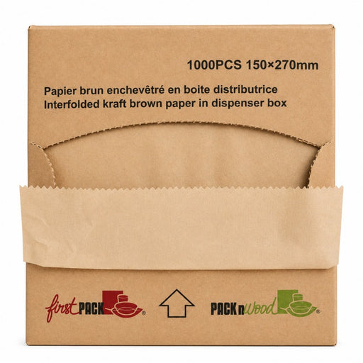 Papier brun enchevêtré en boite distributrice  150x270mm-10000Pcs