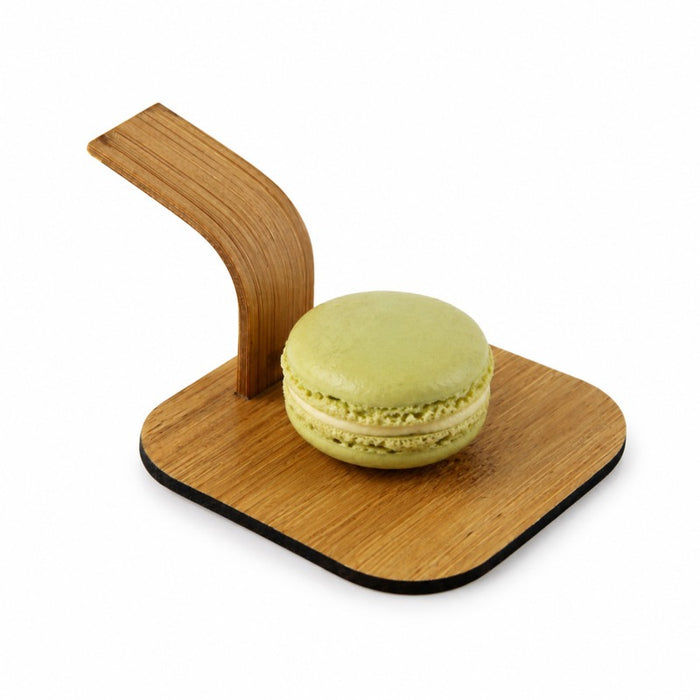 Présentoir apéritif en bambou avec anse  63x63mm H40mm-144Pcs