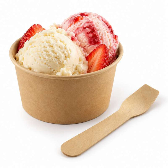Cuillère à glace bois emballage papier kraft  H95mm-3000Pcs