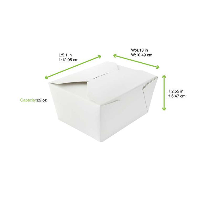 Boîte repas carton blanc 130x105mm H65mm 650ml-450Pcs