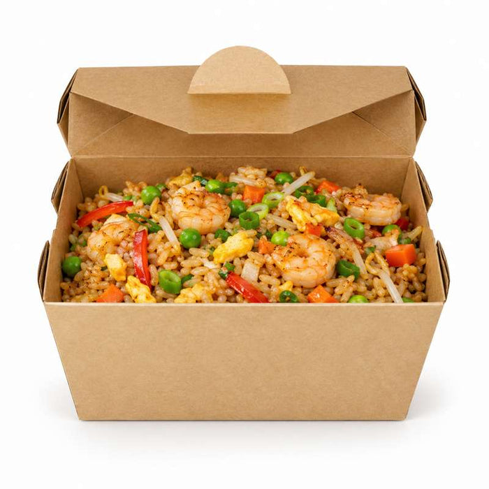 Boîte repas carton kraft laminé 130x107mm H67mm 750ml-450Pcs