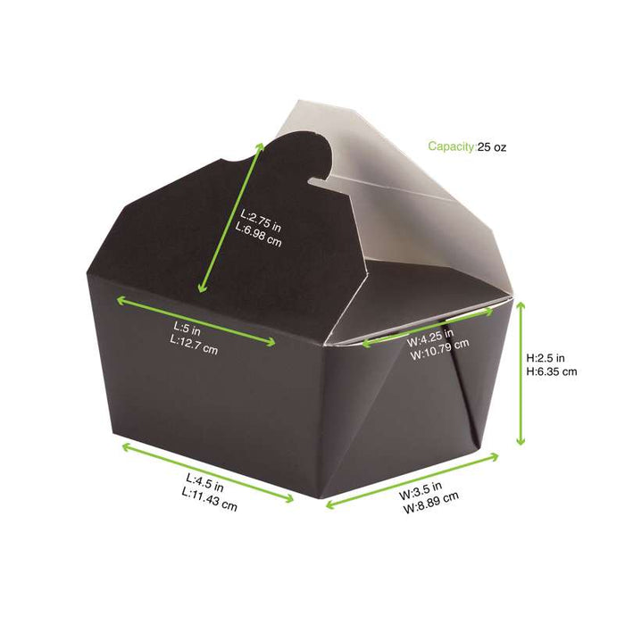Boite repas carton noir  130x108mm H67mm 750ml-450Pcs