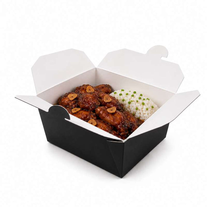 Boite repas carton noir  130x108mm H67mm 750ml-450Pcs