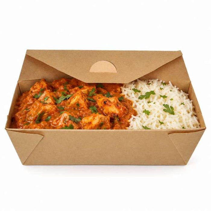 Boîte repas carton kraft laminé 217x160mm H50mm 1450ml-200Pcs