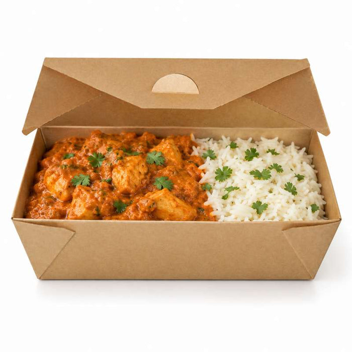 Boîte repas carton kraft laminé 217x160mm H50mm 1450ml-200Pcs