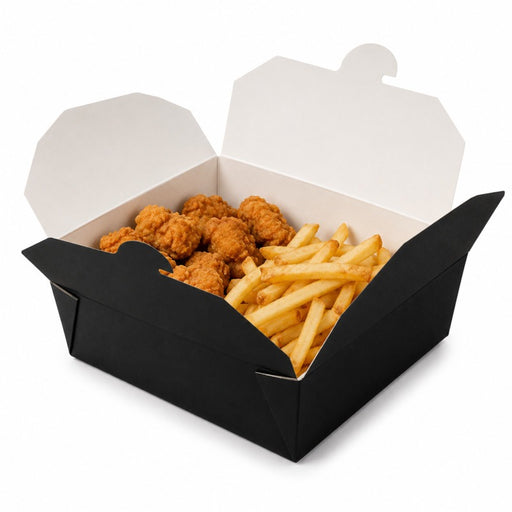 Boîte repas carton noir 217x160mm H50mm 1450ml-200Pcs