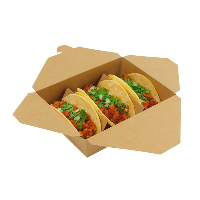 Boîte repas en carton kraft avec pelliculage 216x160mm H65mm 2000ml - 200Pcs