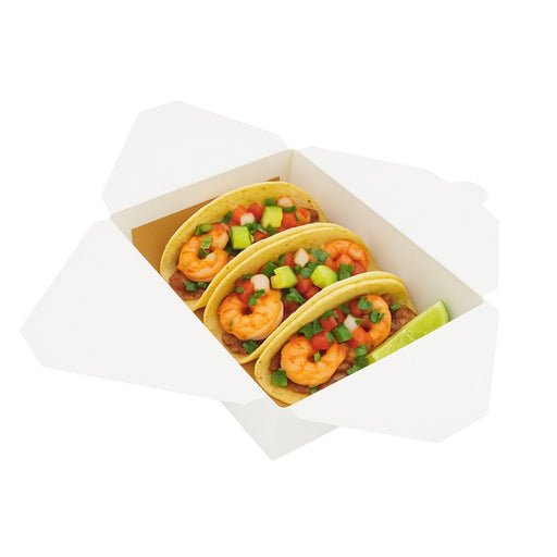Boite repas carton blanc  217x160mm H67mm 2000ml-200Pcs