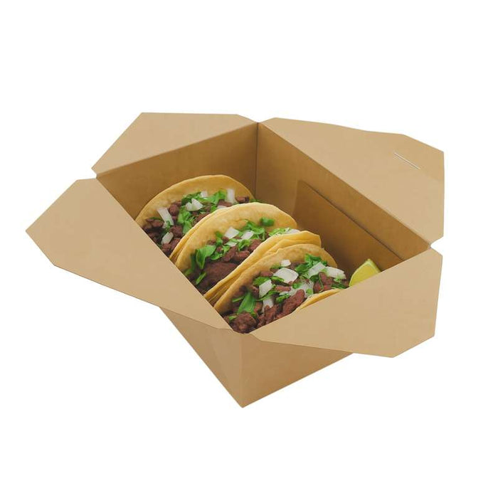 Boîte repas en carton kraft laminé à fermer 225x166mm H92mm 3000ml - 160Pcs