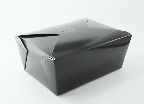 Boîte repas carton noir 227x165mm H92mm 3000ml-160Pcs