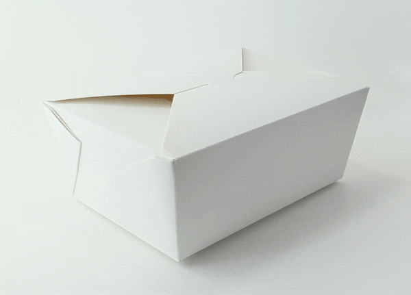 Boite repas carton blanc  226x167mm H92mm 3000ml-160Pcs