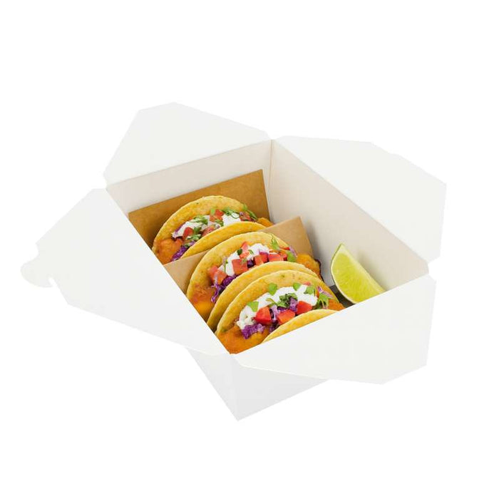Boite repas carton blanc  226x167mm H92mm 3000ml-160Pcs