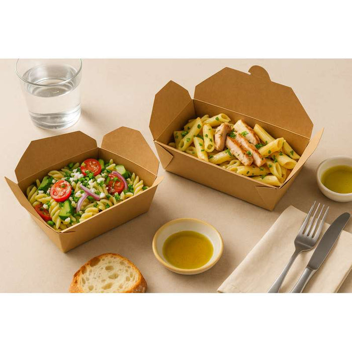 Boite repas carton kraft  155x117mm H50mm 800ml-450Pcs