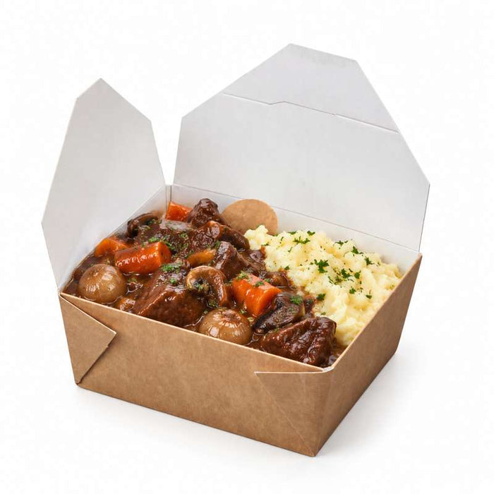 Boite repas carton kraft  110x90mm H50mm 450ml-450Pcs