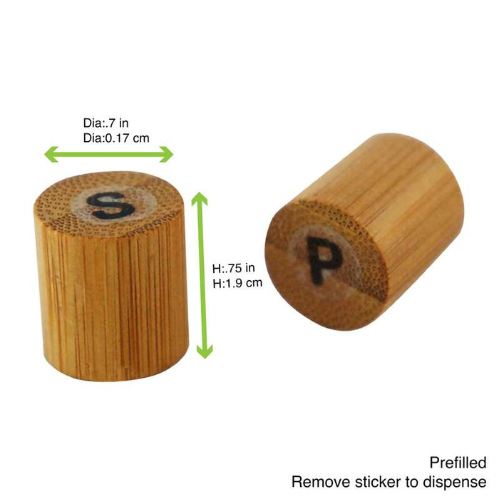 Mini set bambou sel et poivre  18x18mm H40mm-100Pcs