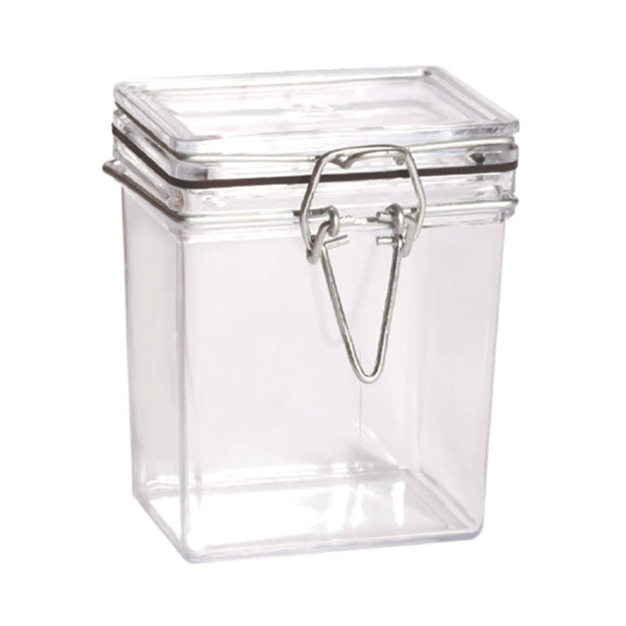 Bocal plastique PS transparent rectangulaire  51x69mm H86mm 180ml - 60Pcs