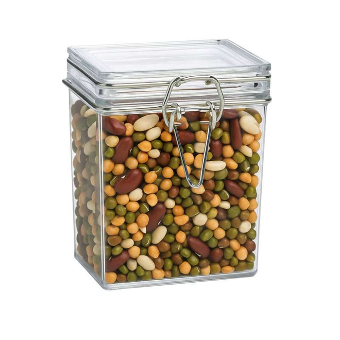Bocal plastique PS transparent rectangulaire  51x69mm H86mm 180ml - 60Pcs