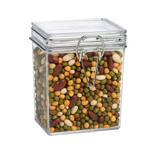 Bocal plastique PS transparent rectangulaire  51x69mm H86mm 180ml - 60Pcs
