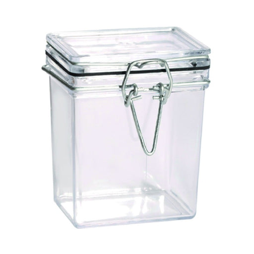 Bocal plastique PS transparent rectangulaire  51x69mm H86mm 180ml - 60Pcs