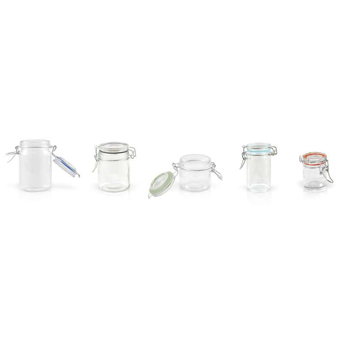 Mini bocal en verre avec joint silicone noir   H92mm 150ml - 24Pcs