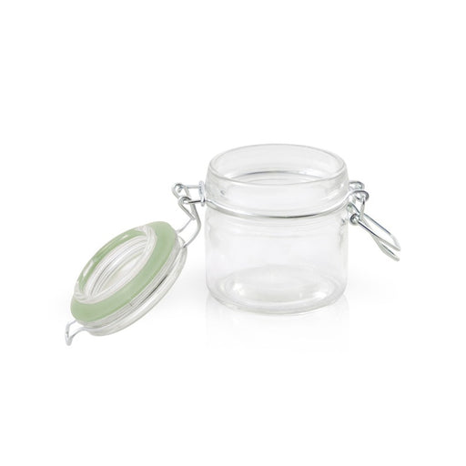 Mini bocal en verre avec joint silicone vert clair   H71,5mm 100ml - 24Pcs