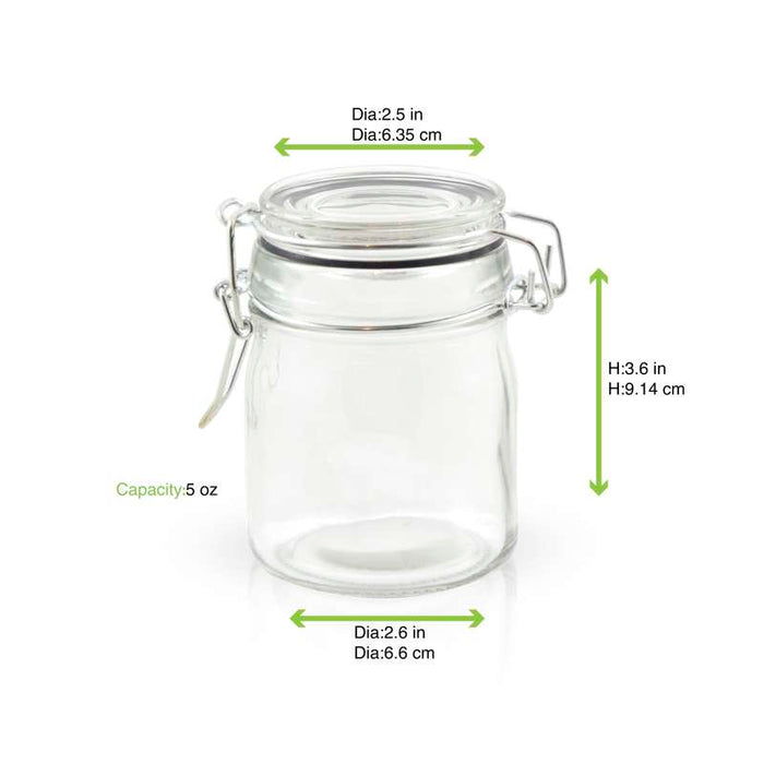 Mini bocal en verre avec joint silicone noir   H92mm 150ml - 24Pcs