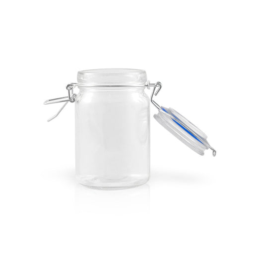 Mini bocal en verre avec joint silicone bleu foncé   H119,2mm 200ml - 24Pcs