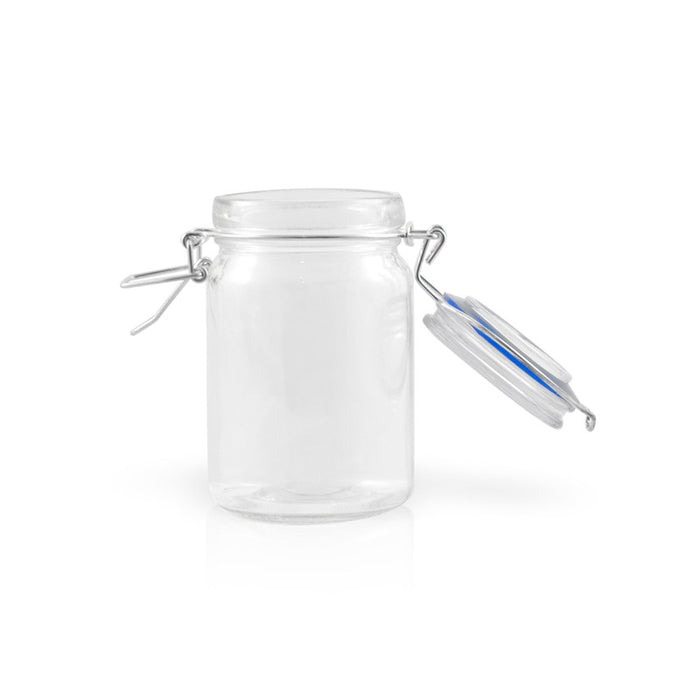 Mini bocal en verre avec joint silicone bleu foncé   H119,2mm 200ml - 24Pcs