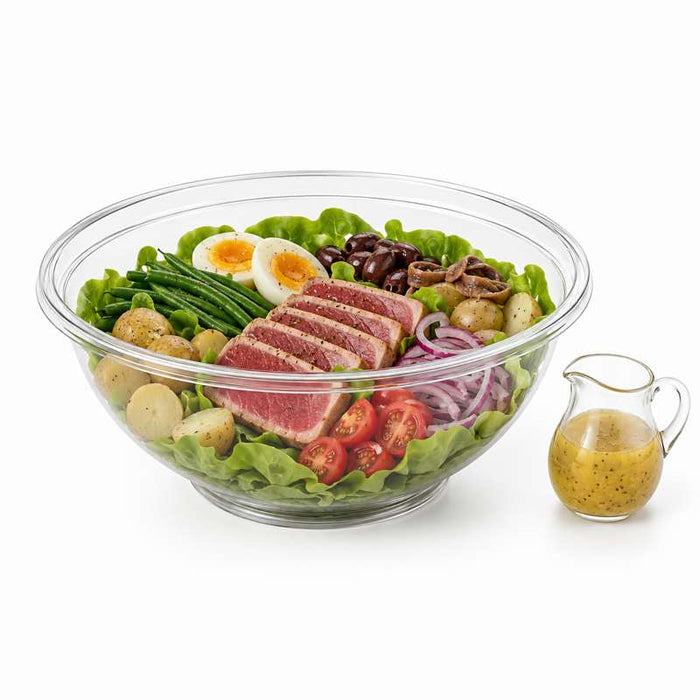 Grand saladier rond en PET cristal Ø305mm H116mm 4500ml - 36Pcs