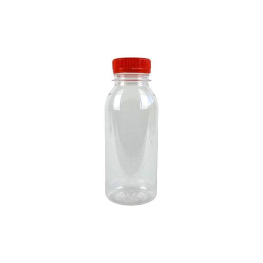 Bouteille transparente en plastique RPET avec bouchon attaché orange  56 H150mm 250ml-270Pcs