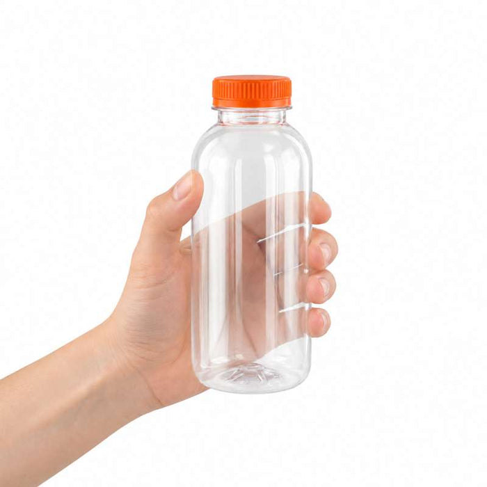 Bouteille transparente en plastique PET avec bouchon orange 61 H161mm 330ml-220Pcs