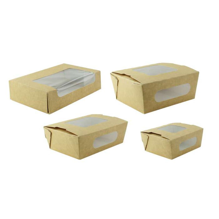 Boite carton kraft  laminé  à fenêtre  190x113mm H44mm-200Pcs