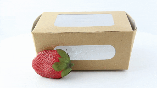 Boîte salade carton kraft brun à double fenêtre 159x138mm H65mm 1250ml-210Pcs