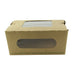 Boite salade carton kraft brun à double fenêtre PLA  152x135mm H65mm 1100ml-200Pcs