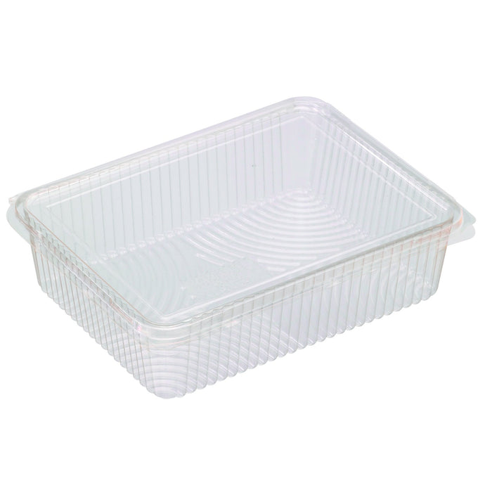 Barquette rectangulaire PLA plate transparente avec couvercle attaché 217x167mm H55mm 1500ml-250Pcs