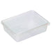 Barquette rectangulaire PLA plate transparente avec couvercle attaché 217x167mm H55mm 1500ml-250Pcs