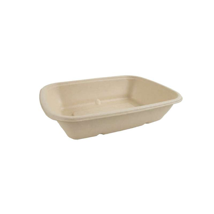 Plateau pulpe rectangulaire brun  215x158mm H50mm 1000ml-300Pcs