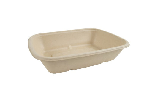 Plateau pulpe rectangulaire brun  215x158mm H50mm 1000ml-300Pcs