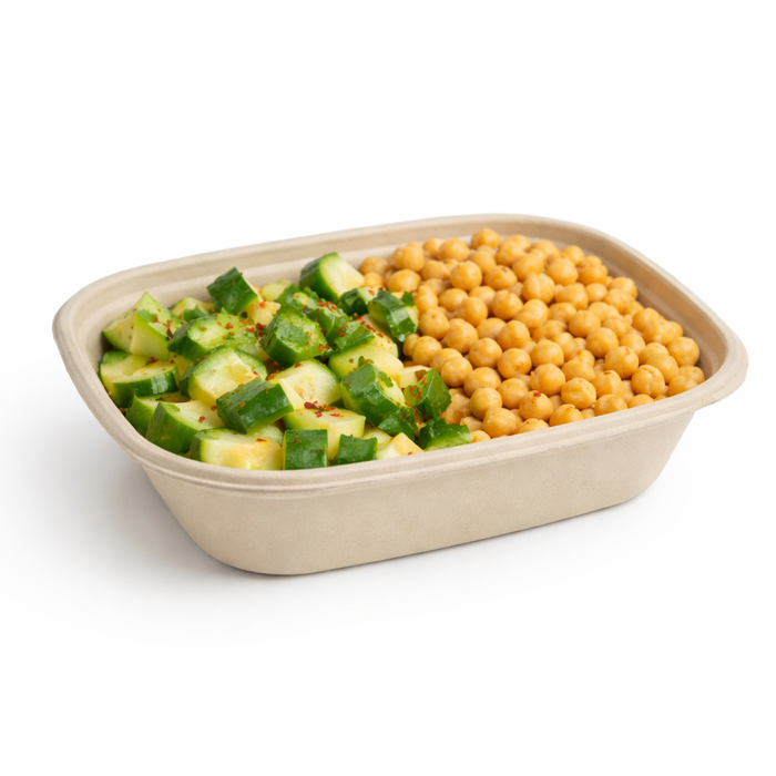 Plateau scellable pulpe rectangulaire brun laminé PLA  220x170mm H53mm 850ml-300Pcs