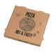 Boite à pizza carton brun, décor "Hot and Tasty"  400x400mm H40mm-100Pcs