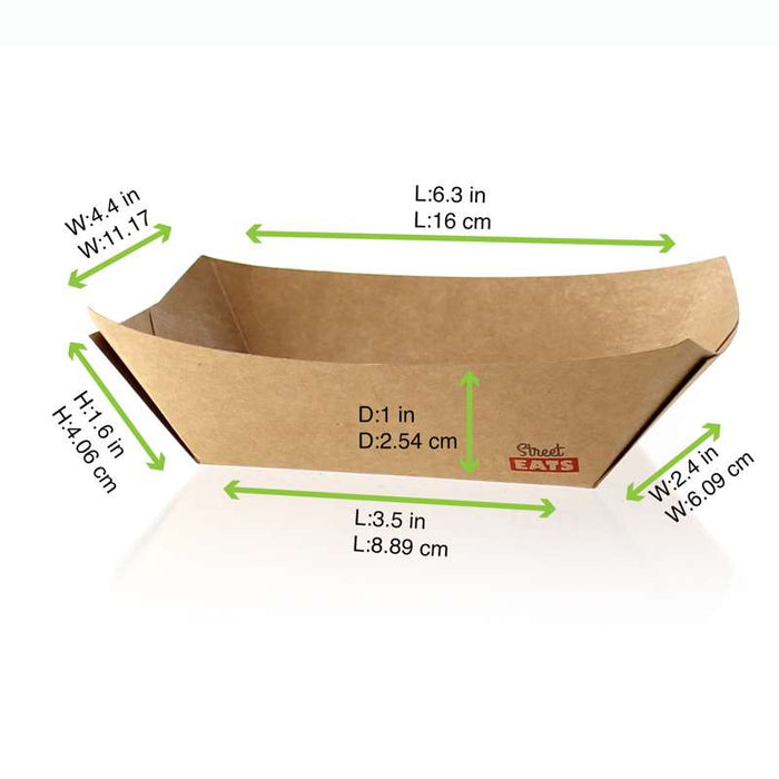 Barquette kraft ingraissable avec PE  160x120mm H32mm 300ml-1000Pcs