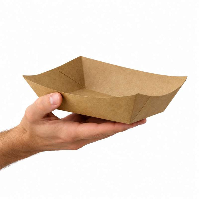 Barquette kraft ingraissable avec PE  170x125mm H35mm 400ml-1000Pcs