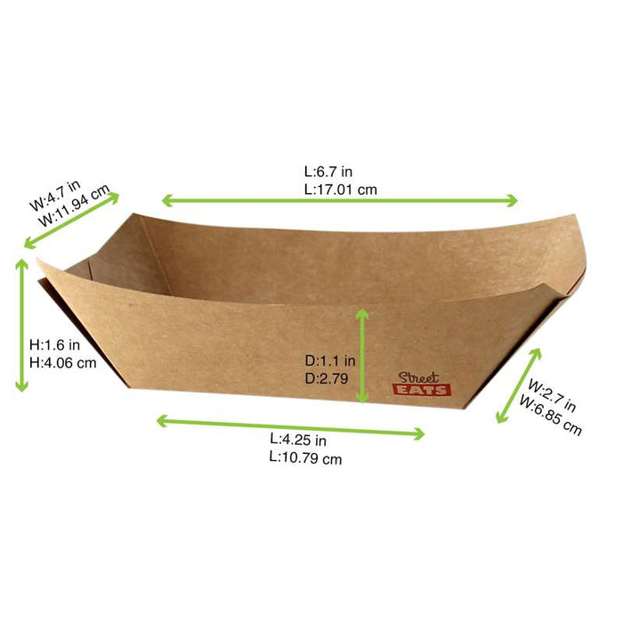Barquette kraft ingraissable avec PE  170x125mm H35mm 400ml-1000Pcs