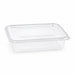 Barquette plastique PET rectangulaire transparente avec couvercle attaché  230x175mm H55mm 1350ml-300Pcs