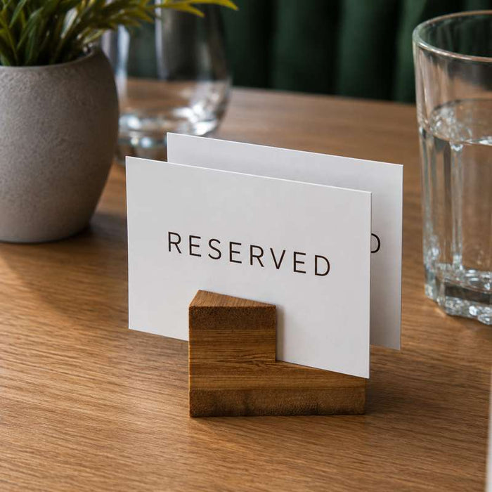Porte menu en bambou  40x40mm H25mm - 100Pcs